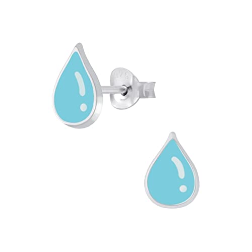 Laimons Kinder Mädchen-Ohrstecker Tropfen 10mm blau Sterling Silber 925 von Laimons