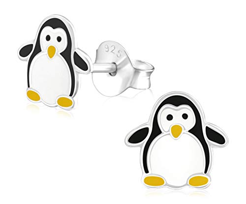 Laimons Mädchen Kids Kinder-Ohrstecker Ohrringe Kinderschmuck Pinguin Vogel Seevogel 6mm schwarz weiß aus Sterling Silber 925 von Laimons