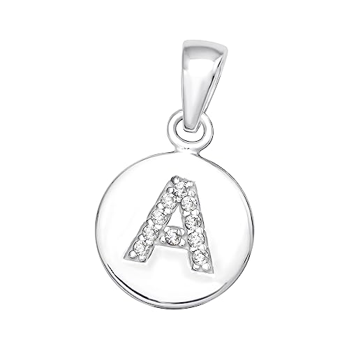 Laimons Mädchen-Anhänger Buchstaben-Anhänger mit Zirkonia, Sterling Silber 925, Verfügbar in Silber und Vergoldet (A) von Laimons