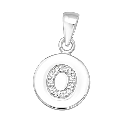 Laimons Mädchen-Anhänger Buchstaben-Anhänger mit Zirkonia, Sterling Silber 925, Verfügbar in Silber und Vergoldet (O) von Laimons