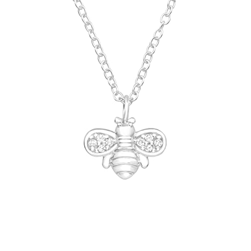 Laimons Mädchen-Halskette Anhänger Biene 10 x 7 mm Zirkonia und Kette 45cm aus Sterling Silber 925 von Laimons
