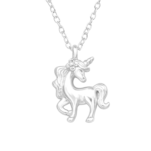 Laimons Mädchen-Halskette Anhänger Einhorn 12 x 12 mm und Kette 45cm aus Sterling Silber 925 von Laimons