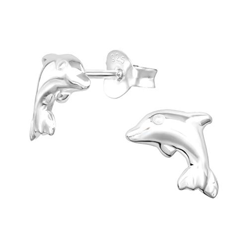 Laimons Mädchen Kids Kinder-Ohrstecker Ohrringe Kinderschmuck Delphin Delfin Meeresbewohner 10mm Glanz aus Sterling Silber 925 von Laimons