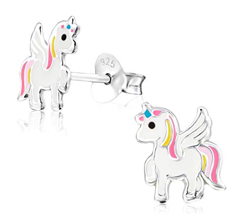 Laimons Mädchen Kids Kinder-Ohrstecker Ohrringe Kinderschmuck Einhorn weiß,pink,gelb Sterling Silber 925 von Laimons