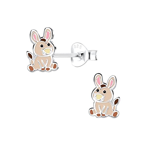 Laimons Mädchen Kids Kinder-Ohrstecker Ohrringe Kinderschmuck Esel 8mm braun Glanz aus Sterling Silber 925 von Laimons