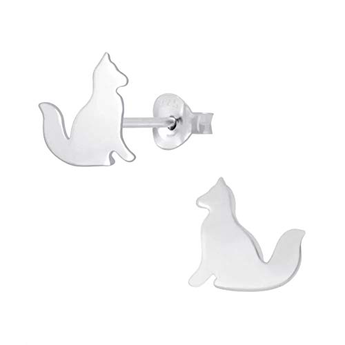 Laimons Mädchen Kids Kinder-Ohrstecker Ohrringe Kinderschmuck Fuchs Kopf Füchschen Rotfuchs Tier Waldbewohner glanz 8mm aus Sterling Silber 925 von Laimons