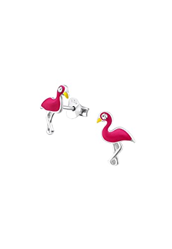 Laimons Mädchen Kids Kinder-Ohrstecker Ohrringe Kinderschmuck Gänseblume Falmingo Vogel Pink aus Sterling Silber 925 von Laimons