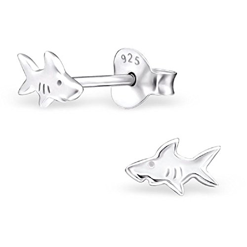 Laimons Mädchen Kids Kinder-Ohrstecker Ohrringe Kinderschmuck Hai Fisch Knorpelfisch Meeresbewohner glanz aus Sterling Silber 925 von Laimons
