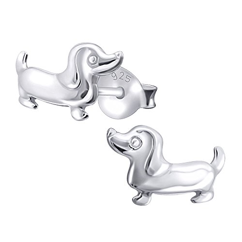 Laimons Mädchen Kids Kinder-Ohrstecker Ohrringe Kinderschmuck Hund Hündchen Jagdhund Dackel süß aus Sterling Silber 925 von Laimons