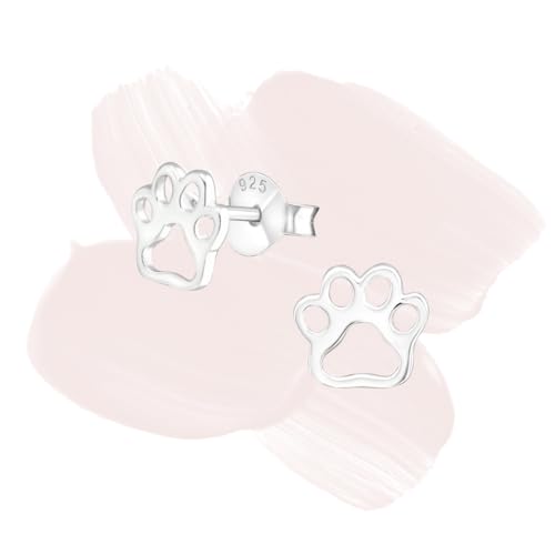 Laimons Mädchen Kids Kinder-Ohrstecker Ohrringe Kinderschmuck Hundepfote Pfote Pfötchen Tatzen in glanz aus Sterling Silber 925 von Laimons