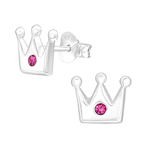 Laimons Mädchen Kids Kinder-Ohrstecker Ohrringe Kinderschmuck Krone Krönchen Prinzessinen-Schmuck Glitzer aus Sterling Silber 925 von Laimons