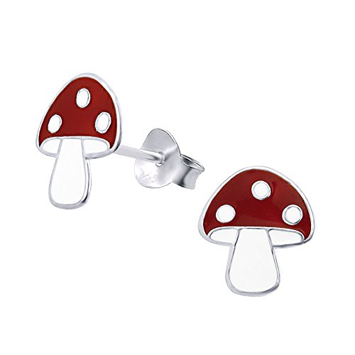 Laimons Mädchen Kids Kinder-Ohrstecker Ohrringe Kinderschmuck Pilz Pilzchen Fliegenpilz rot weiß aus Sterling Silber 925 von Laimons