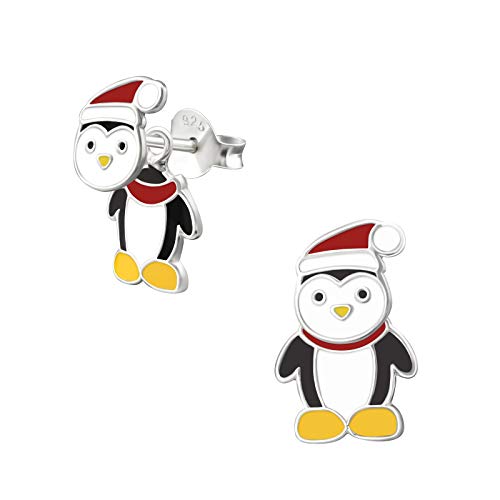 Laimons Mädchen Kids Kinder-Ohrstecker Ohrringe Kinderschmuck Pinguin 13 x 9 mmSchwarz, Weiß Sterling Silber 925 von Laimons