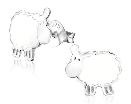 Laimons Mädchen Kids Kinder-Ohrstecker Ohrringe Kinderschmuck Schaf Lamm Tier weiß aus Sterling Silber 925 von Laimons