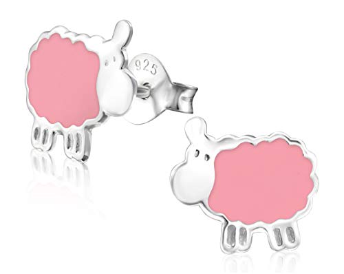 Laimons Mädchen Kids Kinder-Ohrstecker Ohrringe Kinderschmuck Schaf Tier Süß Rosa aus Sterling Silber 925 von Laimons