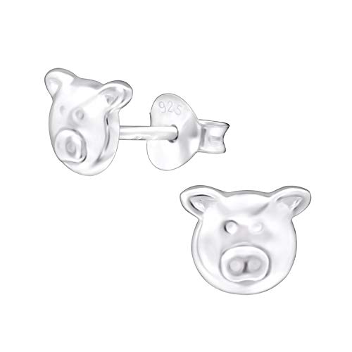 Laimons Mädchen Kids Kinder-Ohrstecker Ohrringe Kinderschmuck Schwein Wutz 7 x 6 mm glanz Sterling Silber 925 von Laimons
