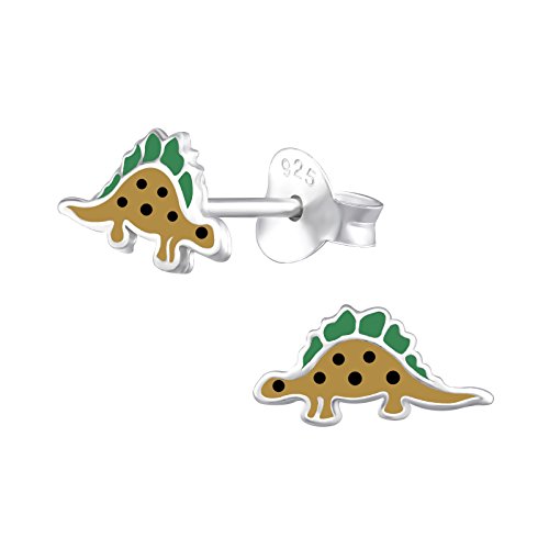 Laimons Mädchen Kids Kinder-Ohrstecker Ohrringe Kinderschmuck Stegosaurus Dinosaurier Dino Grün aus Sterling Silber 925 von Laimons