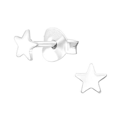 Laimons Mädchen Kids Kinder-Ohrstecker Ohrringe Kinderschmuck Stern Sternchen in Glanz flach klein mini 4mm Sterling Silber 925 von Laimons