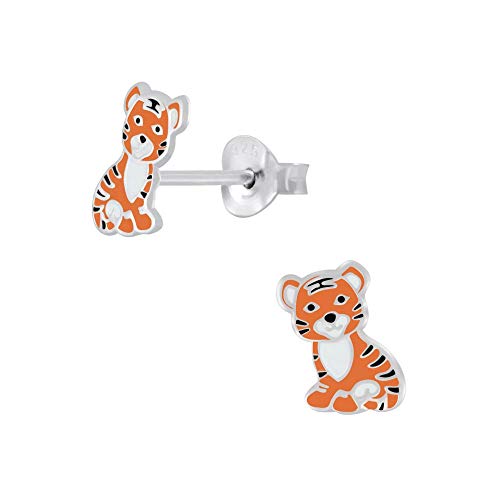 Laimons Mädchen Kids Kinder-Ohrstecker Ohrringe Kinderschmuck Tiger Raubkatze Katze getigert in glanz 9mm aus Sterling Silber 925 Laimons Mädchen Kids Kinder-Ohrstecker Ohrringe Kinderschmuck Tiger Raubkatze Katze getigert in glanz 9mm aus Sterling Silber 925 von Laimons