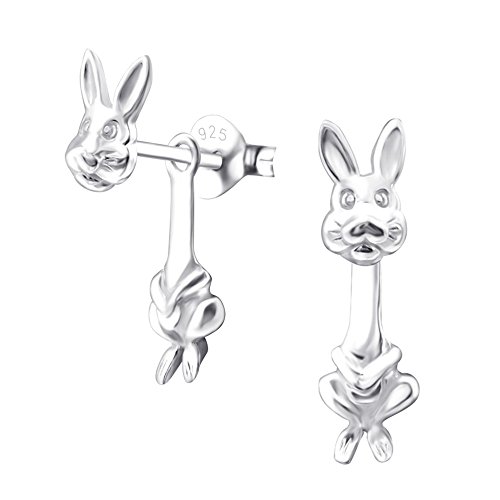 Laimons Mädchen Kids Kinder-Ohrstecker Ohrringe Ohrhänger Kinderschmuck Hase Häschen Kaninchen in glanz aus Sterling Silber 925 von Laimons