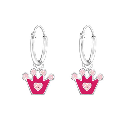 Laimons Mädchen Kids Kinder-Ohrstecker Ohrringe Ohrhänger Kinderschmuck Krone Krönchen 12mm Pink, Rosa Sterling Silber 925 von Laimons