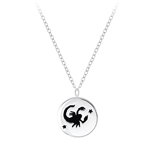 Laimons Mädchen Kinder-Halskette Anhänger Sternzeichen oxidiert 8mm mit Kette 45cm Stärke 1mm Sterling Silber 925 (Scorpio) von Laimons