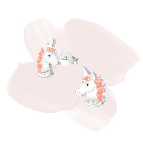 Laimons Mädchen Kids Kinder-Ohrstecker Ohrringe Kinderschmuck Einhorn 11 X 8 mm rosa mit Glitzer Sterling Silber 925 von Laimons