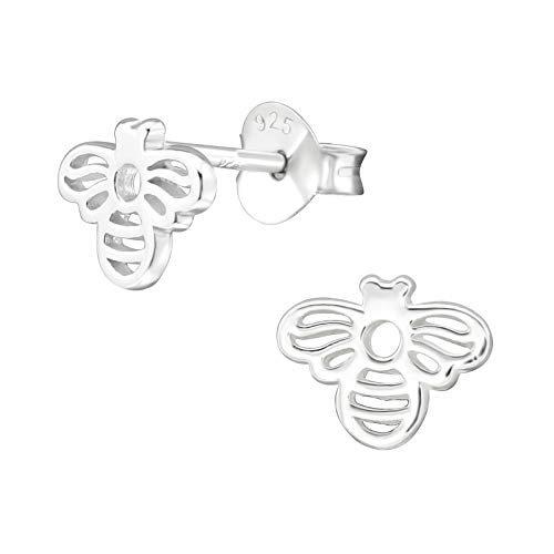 Laimons Mädchen Kinder-Ohrstecker Ohrringe Kinderschmuck Biene Hummel Wespe 8 mm glanz Sterling Silber 925 von Laimons