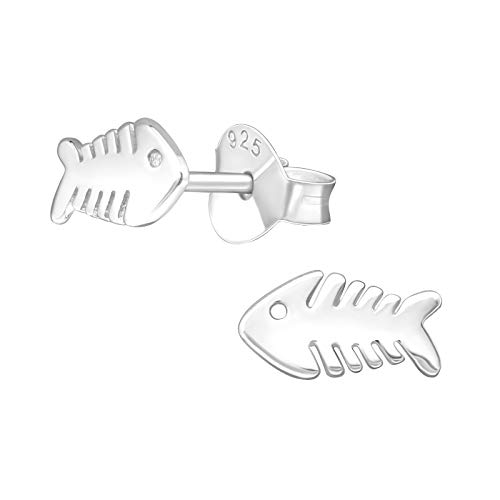 Laimons Mädchen Kinder-Ohrstecker Ohrringe Kinderschmuck Fischgräte Fisch Meeresbewohner glanz aus Sterling Silber 925 von Laimons