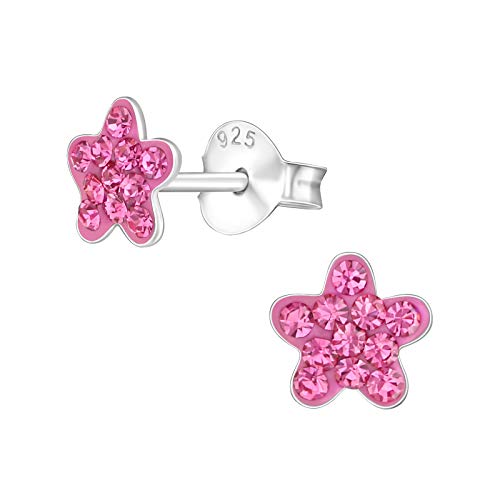 Laimons Mädchen-Ohrstecker Blume Blüte Glitzer Rosa 6mm aus Sterling Silber 925 Laimons Mädchen-Ohrstecker Blume Blüte Glitzer Rosa 6mm aus Sterling Silber 925 von Laimons