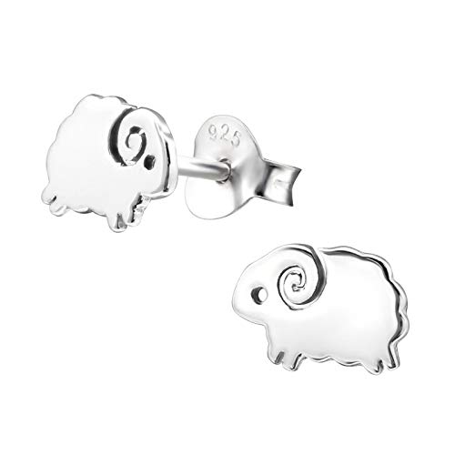 Laimons Mädchen-Ohrstecker Schaf Ziege Bock oxidiert 12x5mm aus Sterling Silber 925 von Laimons