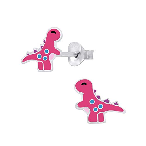 Laimons Mädchen-Ohrstecker Tyrannosaurus Dinosaurier Dino T Rex Pink 9mm aus Sterling Silber 925 von Laimons