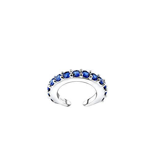 Laimons-Ohrringe Single Earcuff Klemme 15mm mit Zirkonia aus Sterling Silber 925 (Blau) von Laimons