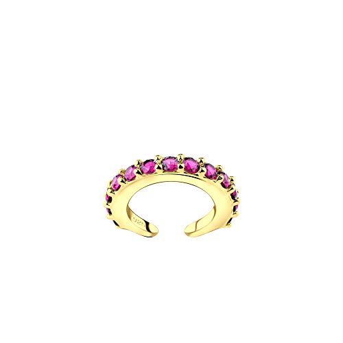 Laimons-Ohrringe Single Earcuff Klemme 15mm mit Zirkonia vergoldet aus Sterling Silber 925 (Pink) von Laimons