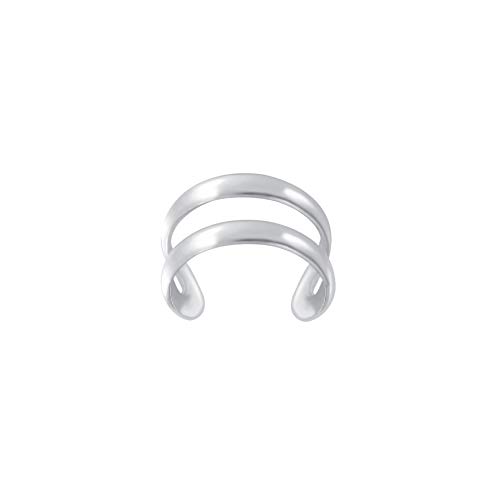 Laimons-Ohrringe Single Earcuff Klemme Doppelte Linien klein 6mm Sterling Silber 925 von Laimons