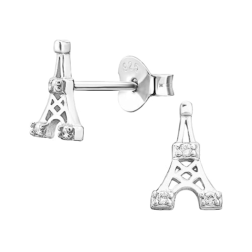 Laimons Ohrtecker-Eiffelturm Ohrringe mit Cubic Zirkonia, stilvoll und funkelnd aus Sterling Silber 925 von Laimons
