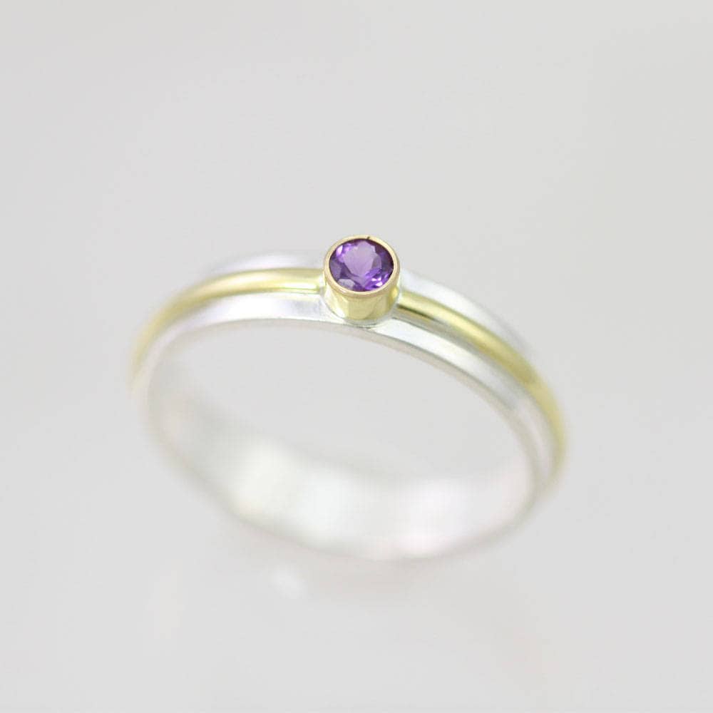 1 Stein Wickeln Stapeln Ring Mit Amethyst in 14Ky Gold Und Sterling Silber | Auf Bestellung Gefertigt von LaineBenthalldesigns