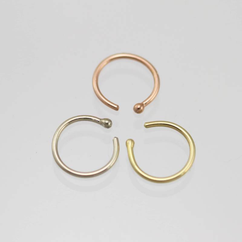 14K Gold Nasenring Erhältlich in Gelb, Weiß Oder Roségold von LaineBenthalldesigns