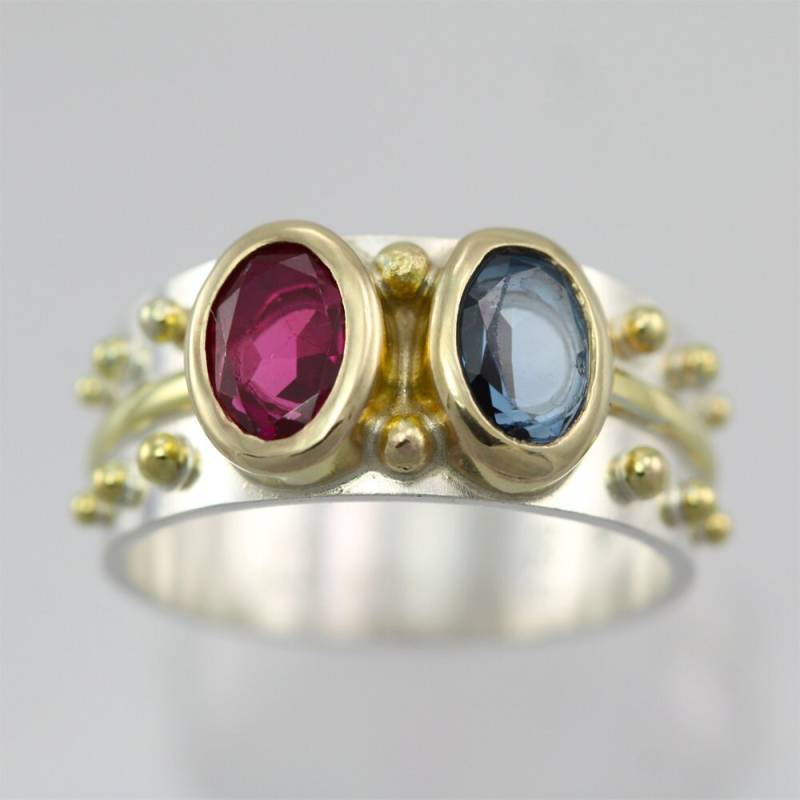 2 Stein Ovale Wrap Ring 14K | Mutter Ring | Auf Bestellung Gefertigt von LaineBenthalldesigns