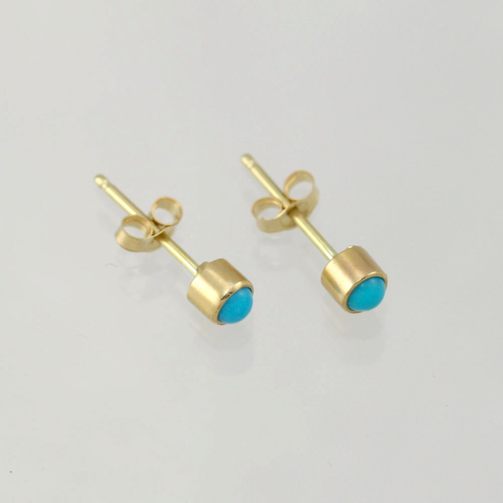 3mm Türkis Tropfen Ohrstecker 14Ky Gold 3mm Türkis Tropfen Ohrstecker 14Ky Gold von LaineBenthalldesigns
