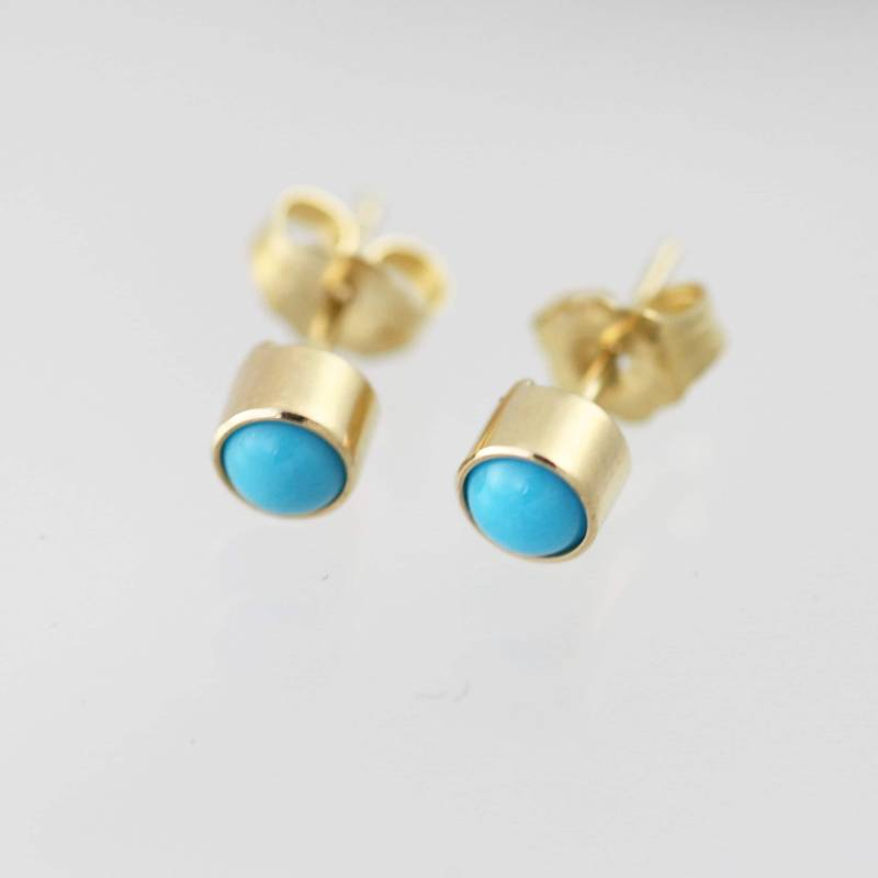 4 Mm Türkis Tropfen Ohrstecker Aus 14Ky Gold 4 Mm Türkis Tropfen Ohrstecker Aus 14Ky Gold von LaineBenthalldesigns