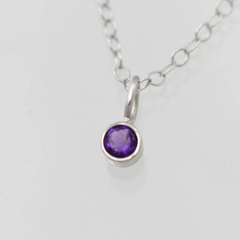 Amethyst Tropfen Kette 3 Mm in 585Er Weißgold Amethyst Tropfen Kette 3 Mm in 585Er Weißgold von LaineBenthalldesigns