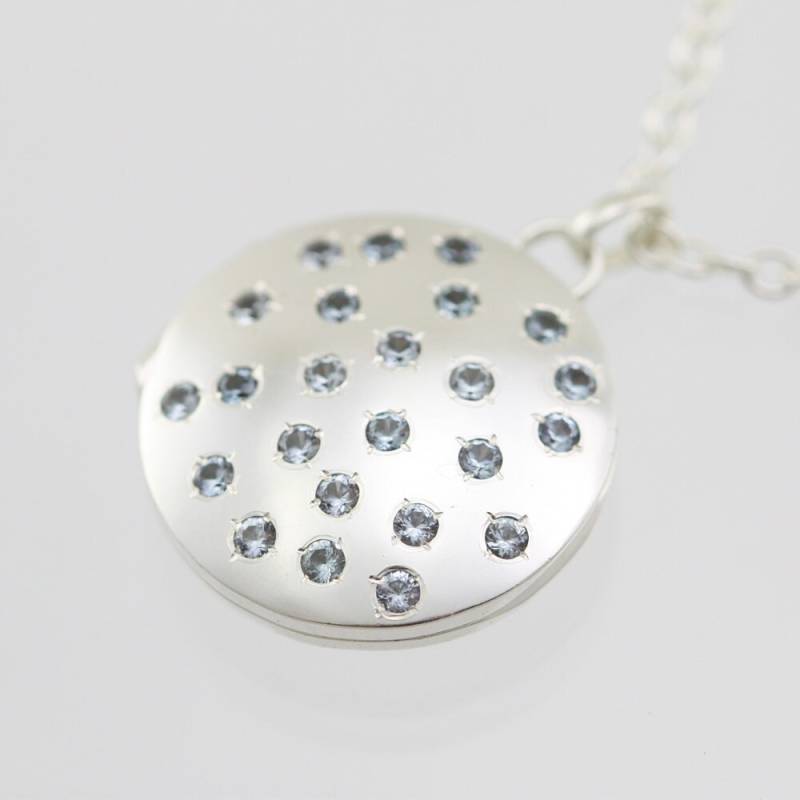 Galaxy Medaillon Mit Aquamarin in Sterling Silber von LaineBenthalldesigns