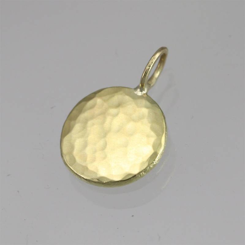 Gehämmert Chunk Anhänger in 14K Gelbgold, Lrg von LaineBenthalldesigns