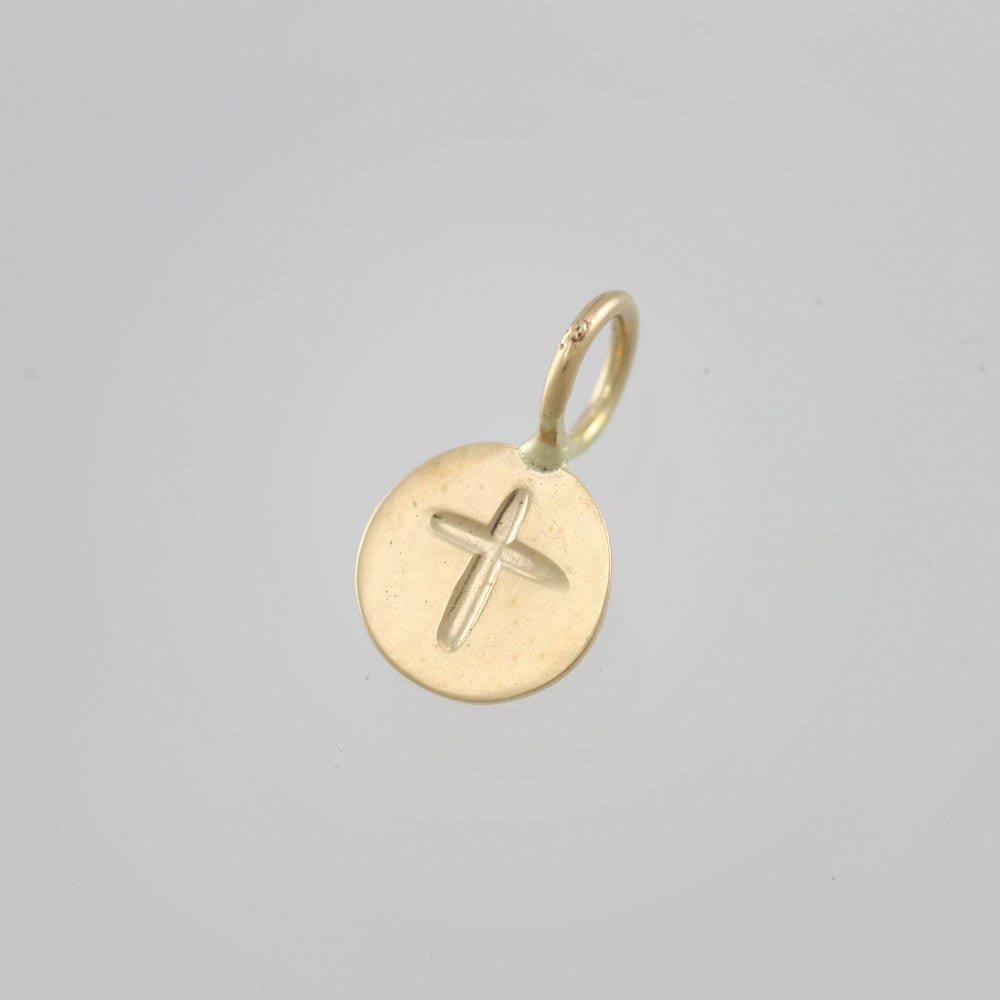 Gestempelter Kreuzanhänger Aus 585Er Gold | Made To Order von LaineBenthalldesigns