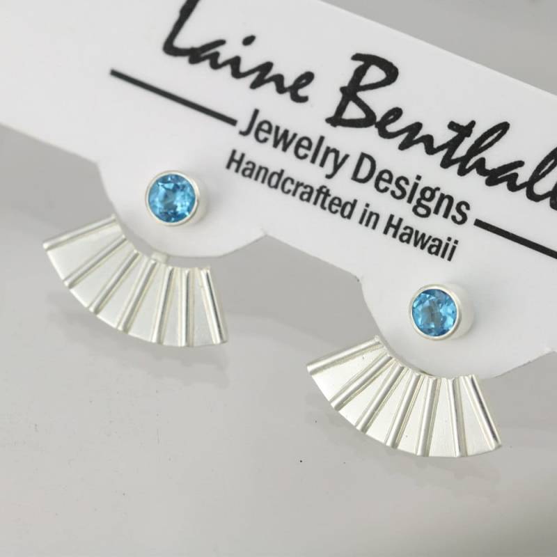 Gestreifte Ohrjacken in Sterling Silber Gestreifte Ohrjacken in Sterling Silber von LaineBenthalldesigns