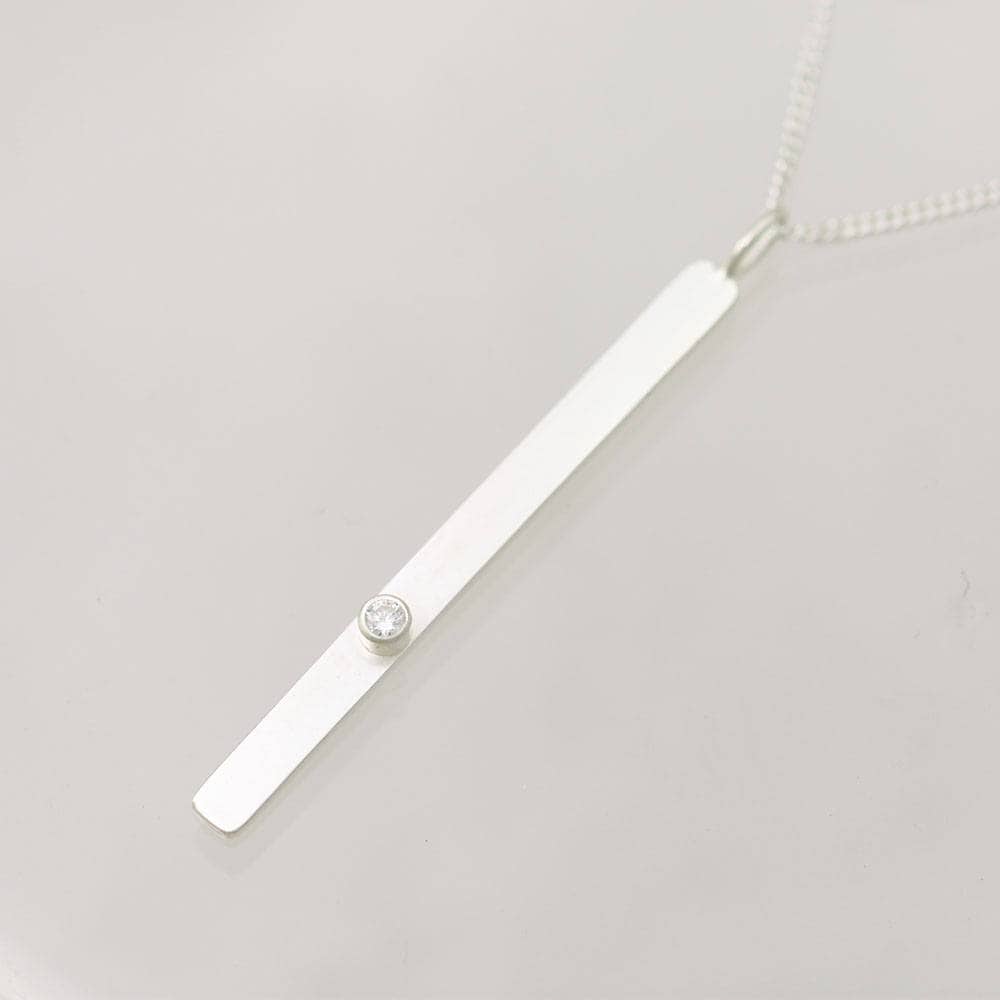 Halskette Mit 1 Stein Auf Öse Cubic Zirkonia Aus Sterlingsilber von LaineBenthalldesigns