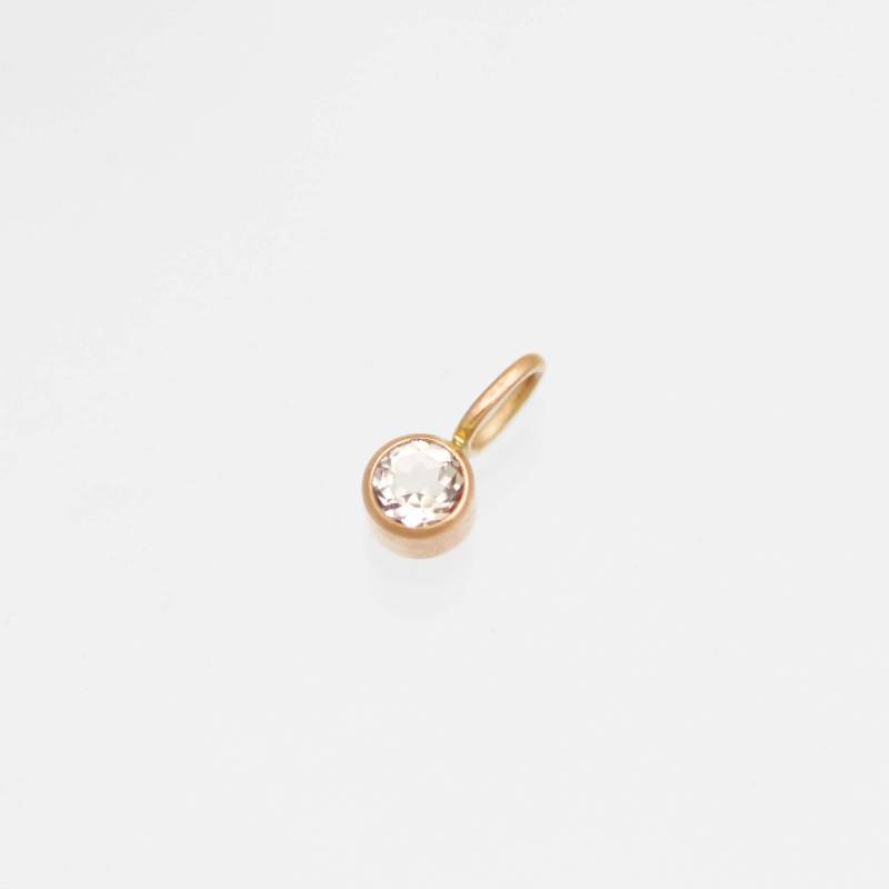 Morganit Tropfen Anhänger 4mm in 14K Rose Gold Morganit Tropfen Anhänger 4mm in 14K Rose Gold von LaineBenthalldesigns