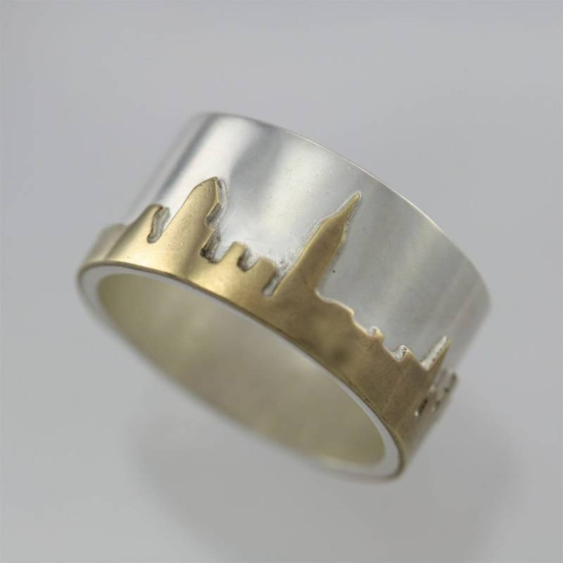 New York City Skyline Ring Sterling Silber Mit Messing | Made To Order New York City Skyline Ring Sterling Silber Mit Messing | Made To Order von LaineBenthalldesigns