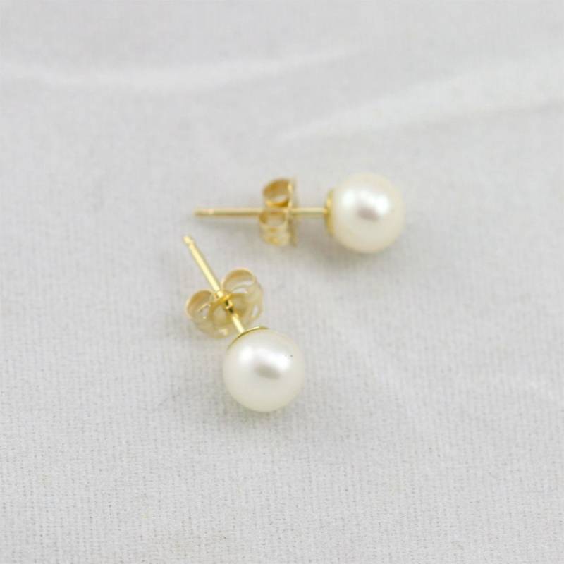 Perlen Posts in 14K Gelbgold Perlen Posts in 14K Gelbgold von LaineBenthalldesigns